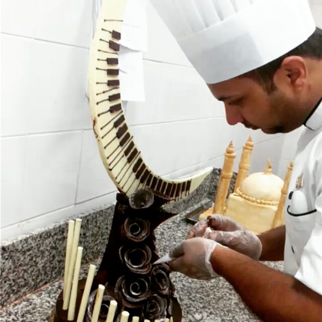 Rajkiran with Sculpture